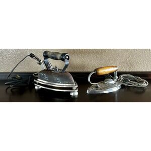 Vintage Lot Of 2 Knapp Monarch Folding Travel Iron & American Beauty 55-AB